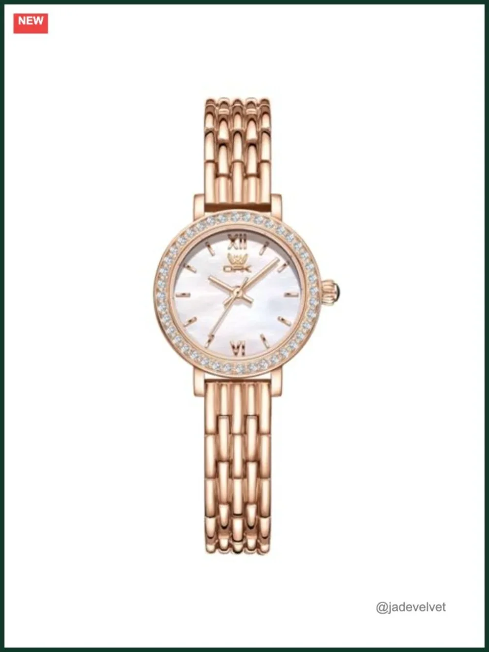 Luxury Women's Diamond Bracelet Watch Waterproof Mother of Pearl Dial